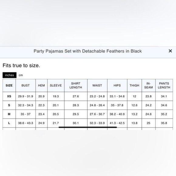 NWT Sleeper Party Pajama 2 pc. Set With Detachable Feathers Black Size M - Picture 14 of 16